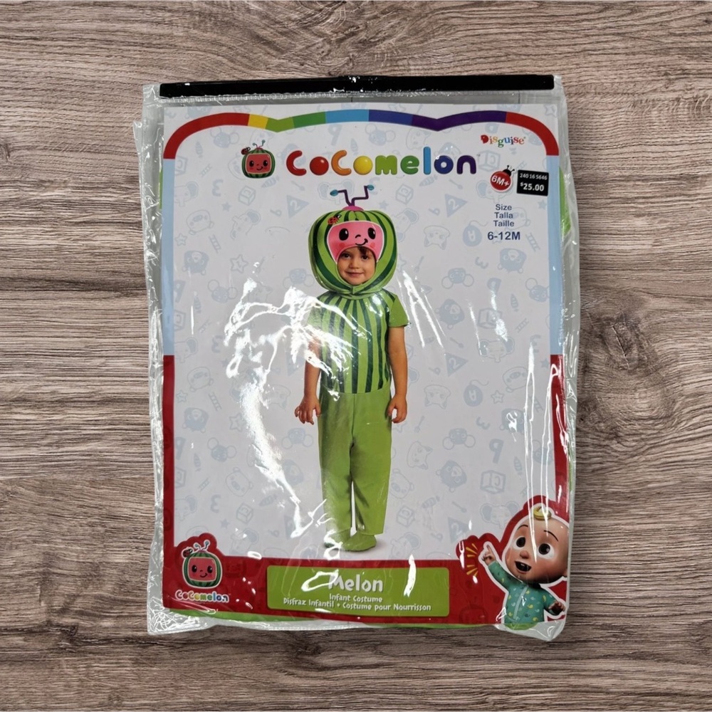 Cocomelon Baby Melon Halloween Costume Jumpsuit with Headpiece 6-12 Months - Picture 2 of 8